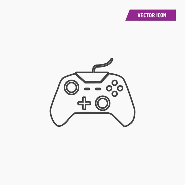 Icono de controlador remoto de videojuegos de línea negra — Vector de stock