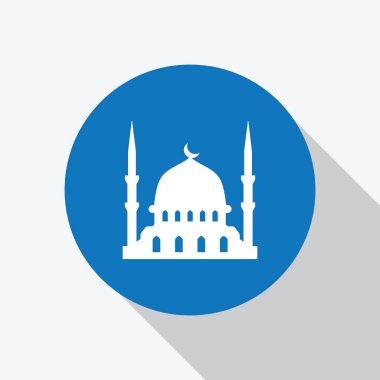Beyaz İslami Cami, ibadet yeri simgesi.