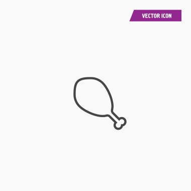 Line Kızarmış tavuk bacak simgesi illüstrasyon.