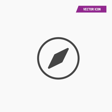 Siyah ok Vektör pusula simgesi.