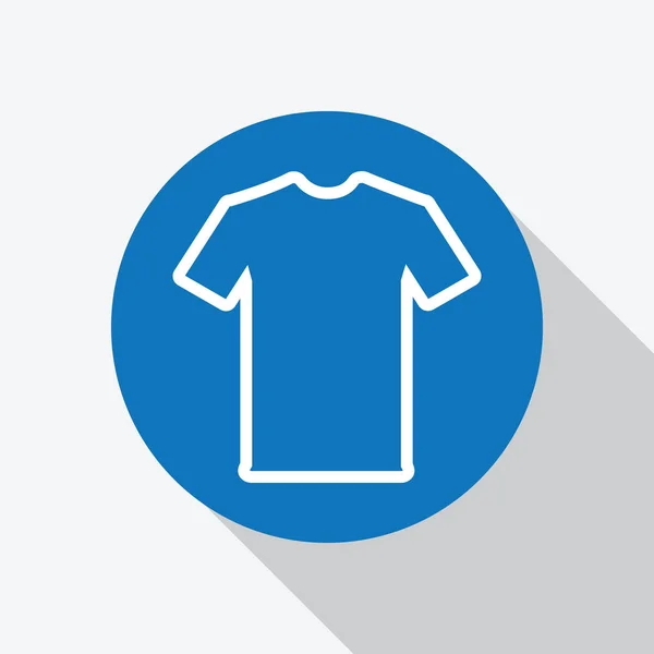 Branco Branco Branco Branco Tshirt Ícone em círculo azul . —  Vetores de Stock