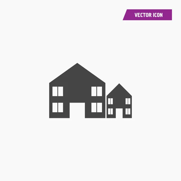 Fekete lakásépítés, ház ikonja. — Stock Vector