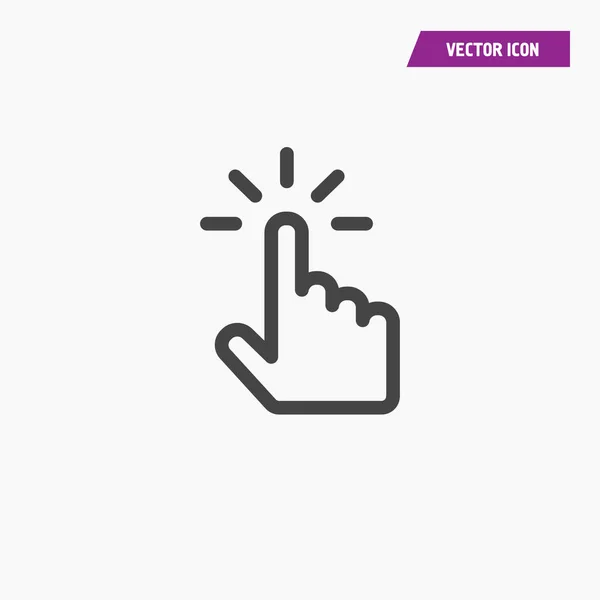 Kliknij ikonę kursora ręcznego. Ikona kliknięcia ręki. — Wektor stockowy