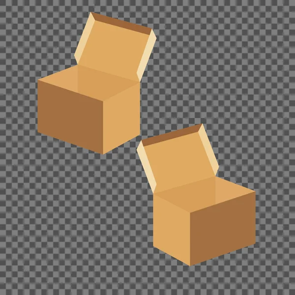 Brown open cardboard boxes template.