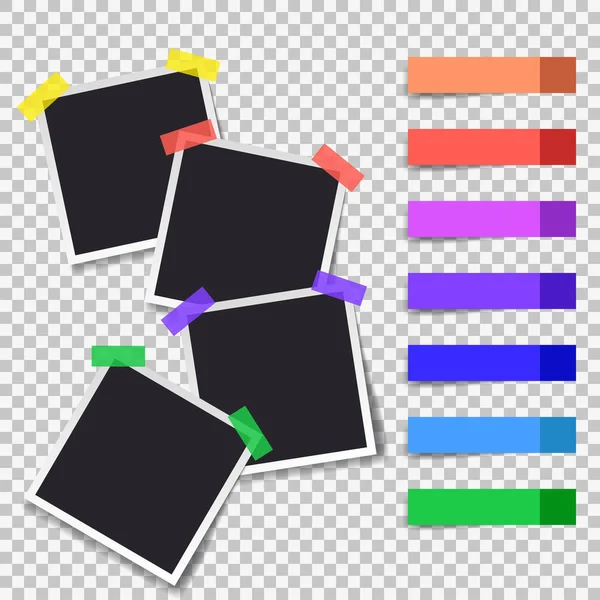 Polaroid siyah boş fotoğraf seti mockup.