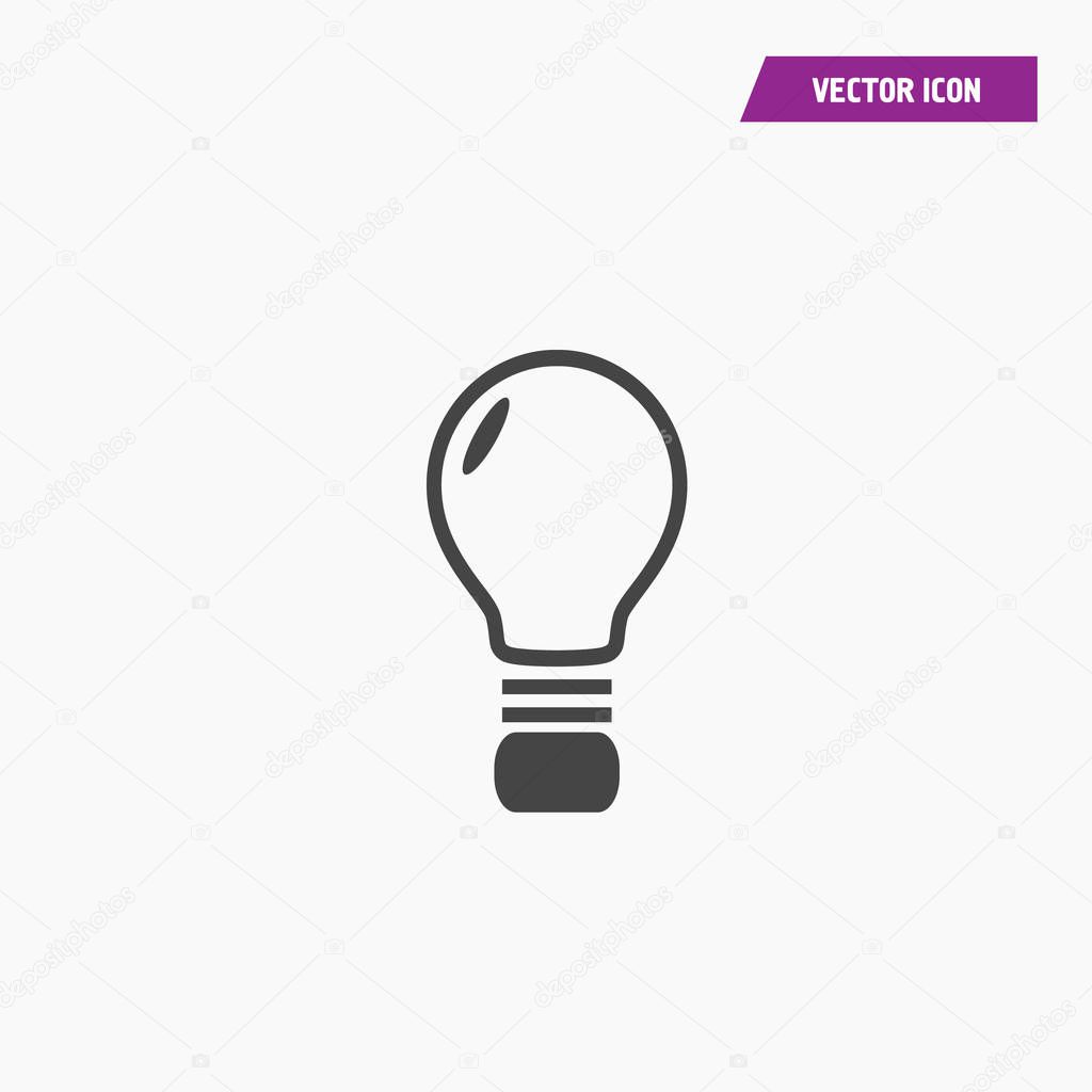 Flat line bulb icon vector without light .