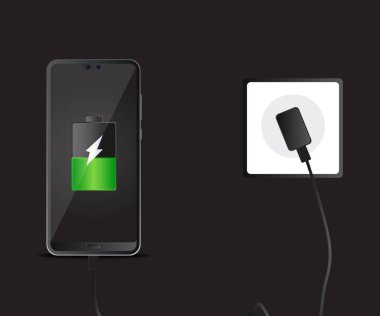 Black Mobile akıllı telefonlar şarj vektörü