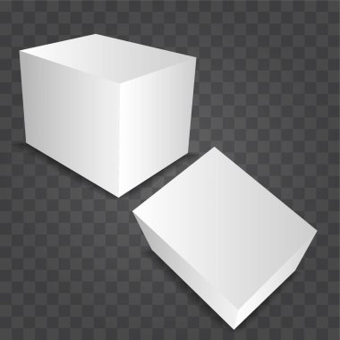 Siyah arka planda yalıtılmış açık kağıt kutusu. 