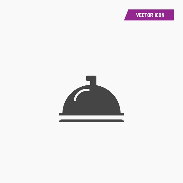 Fekete síkba fedett, a szolgáltatás élelmiszer-tálca ikon. — Stock Vector