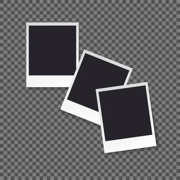 Conjunto de fotos em branco preto polaróide mockup . —  Vetores de Stock