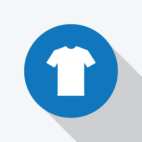 Wit Blanco T-shirt in blauwe cirkel Icoon . — Stockvector