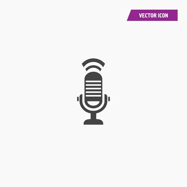Preto microfone de design plano, ícone de alto-falante . —  Vetores de Stock