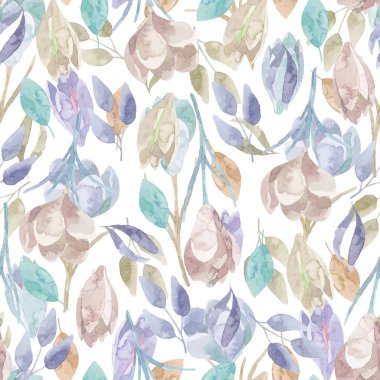 parlak renklerde çizimli çiçek baskı.