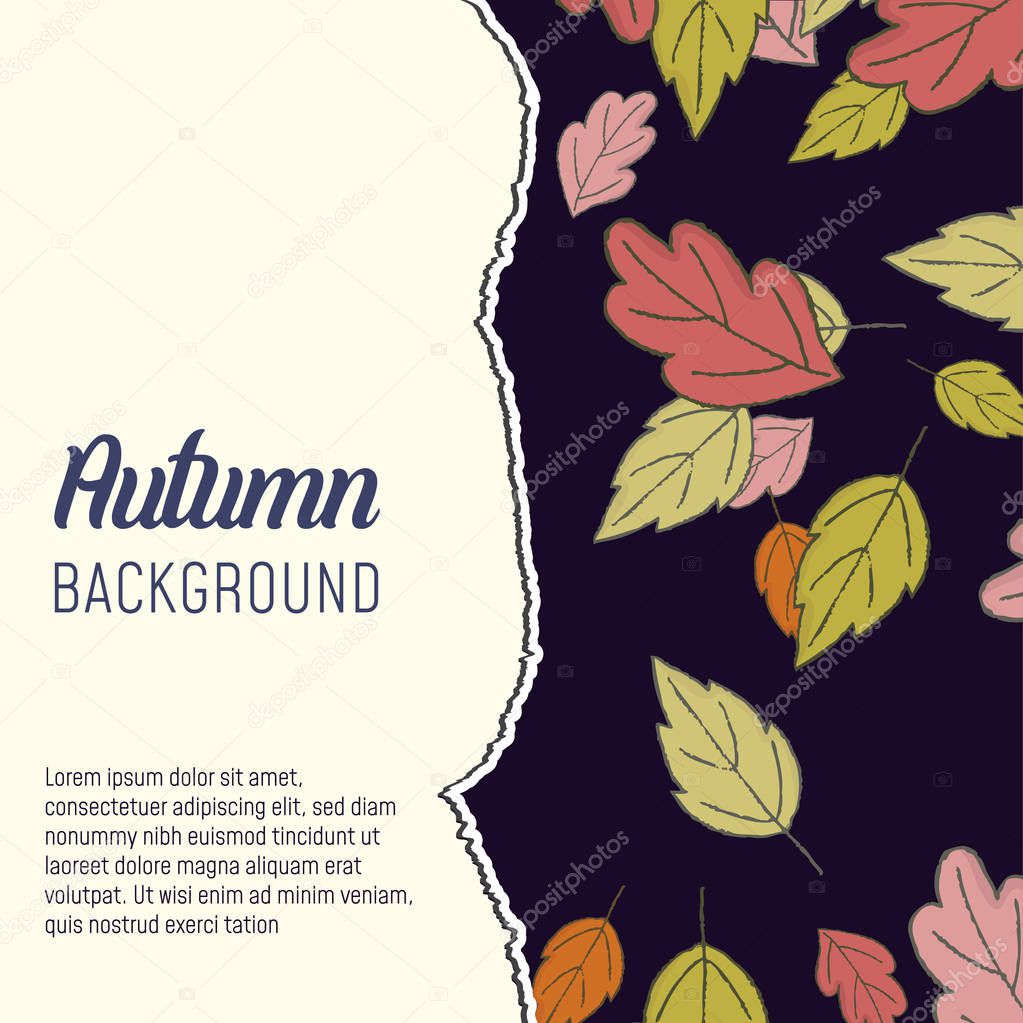 Autumn, fall, multicolor leaves pattern.