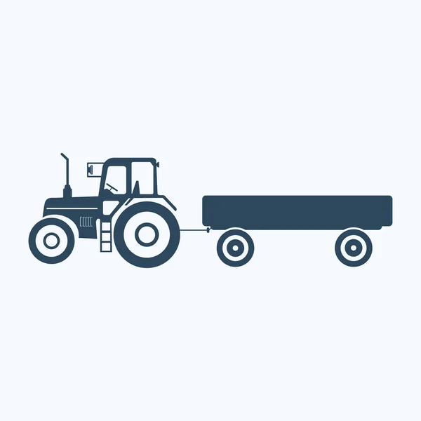 Camión americano, tractor sin icono de remolque . — Vector de stock