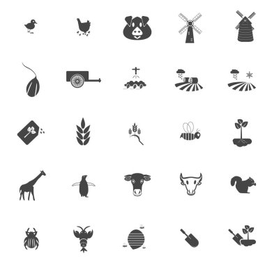 Tarım simgesi set illüstrasyon izole işareti sembol vektör