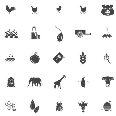 Tarım simgesi set illüstrasyon izole işareti sembol vektör