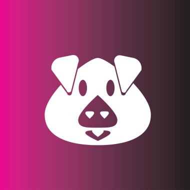 Domuz kafası simgesi. Vektör Illustration, düzenlenebilir ve yalıtılmış.