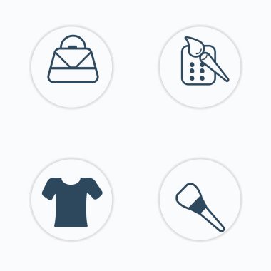 4 güzellik dolu simgeler güzellik vektörler seti.