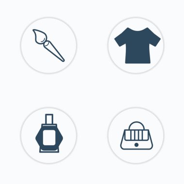 4 güzellik dolu simgeler güzellik vektörler seti.