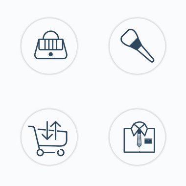 4 güzellik dolu simgeler güzellik vektörler seti.