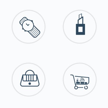 4 güzellik dolu simgeler güzellik vektörler seti.