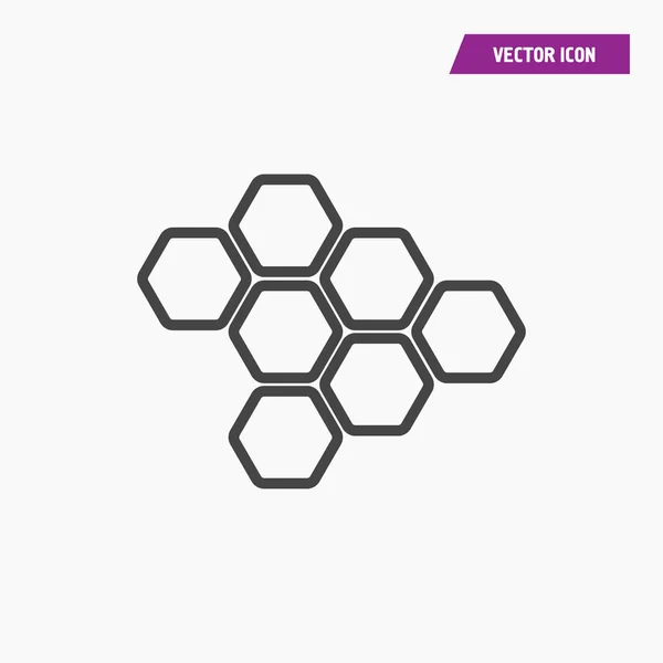 Icono de línea de abeja y panal ilustración símbolo de signo vectorial aislado — Vector de stock