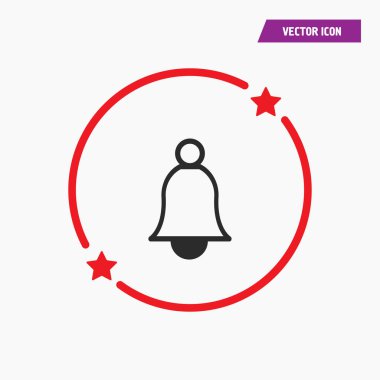Çan simgesi vektör, alarm, servis zili, el zili işareti beyaz arka planda yalıtılmış.