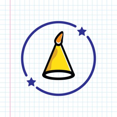 Web için sihirli şapka simgesi karikatür Illustration