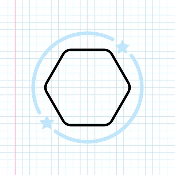Zeshoek pictogram illustratie geïsoleerd vector teken symbool — Stockvector