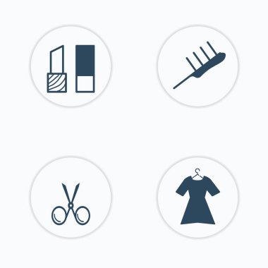 4 güzellik dolu simgeler güzellik vektörler seti.