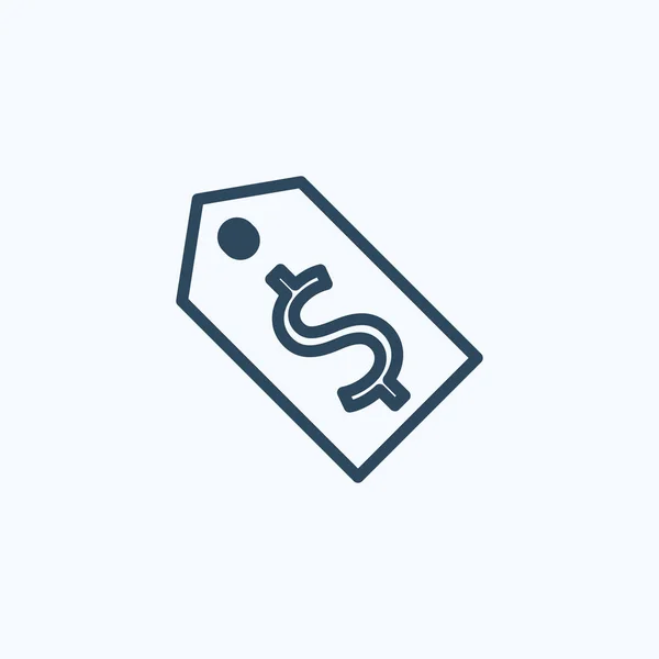 Dinheiro Tag ícone ilustração isolado símbolo sinal vetor —  Vetores de Stock