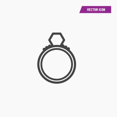 Kadın elmas yüzüğü. Vektör simgesi