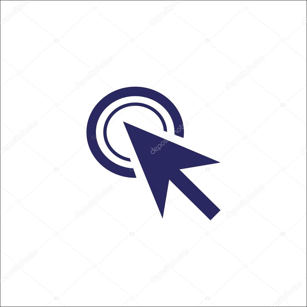 Click icon isolated sign symbol. Flat Vector illustration.
