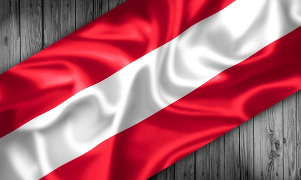 Ausztria integetett zászlója. 3D-leképezés. — Stock Fotó