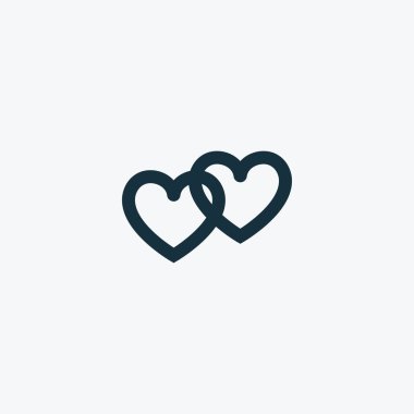Sevgililer günü bağlı kalpler simgesi.
