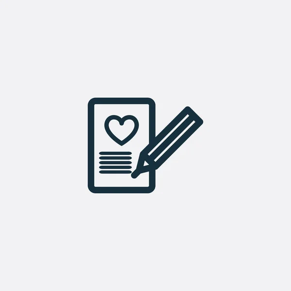 Valentýnský dopis, ikona psaní přání. — Stockový vektor