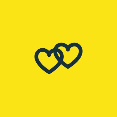 Sevgililer günü bağlı kalpler simgesi.