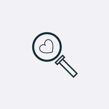 Sevgililer günü romantik aşk arama simgesi.