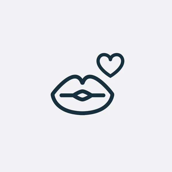 Día de San Valentín habla romántica labios icono . — Vector de stock