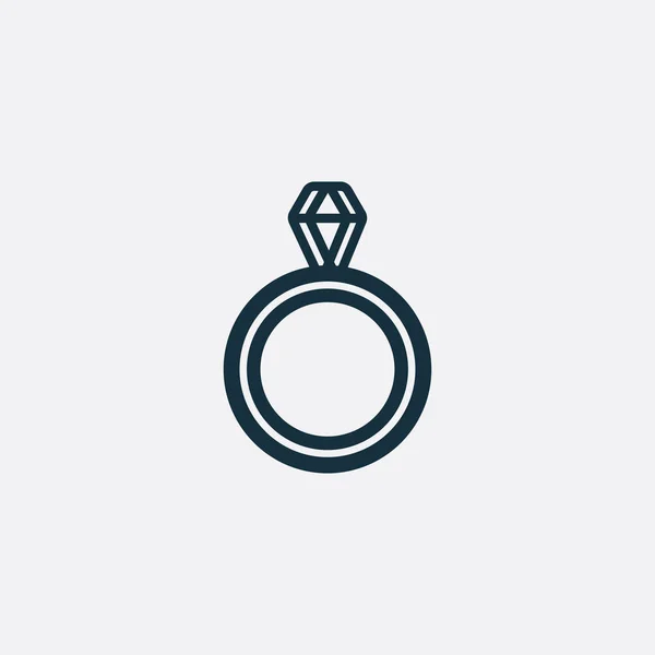 Valentin nap gyémánt esküvői javaslat gyűrű ikon. — Stock Vector