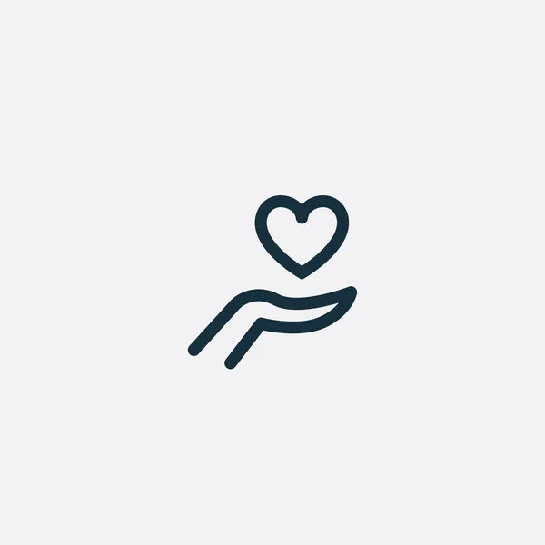 Icono de propuesta de amor de San Valentín con símbolo de mano . — Vector de stock