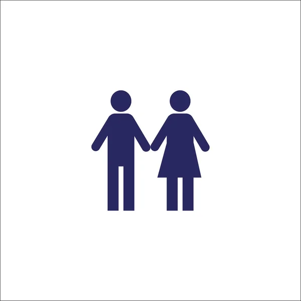 Famille, icône de couple symbole de signe isolé . — Image vectorielle