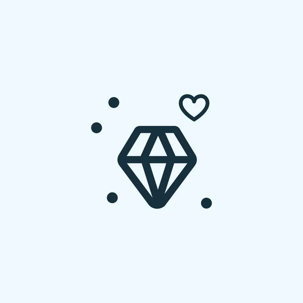 Valentin-nap gyémánt, ragyogó ikon. — Stock Vector