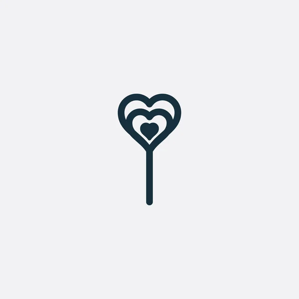 Día de San Valentín corazón forma dulce caramelo icono . — Vector de stock