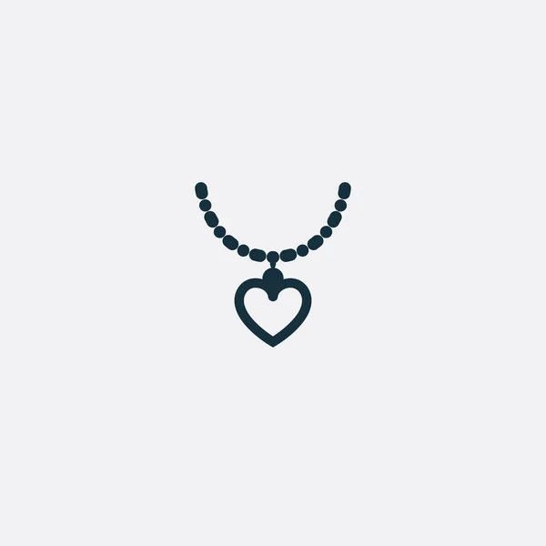 Valentin forme de coeur collier icône . — Image vectorielle