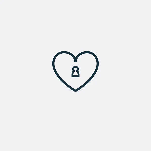 Día de San Valentín corazón forma de bloqueo, icono de candado . — Vector de stock