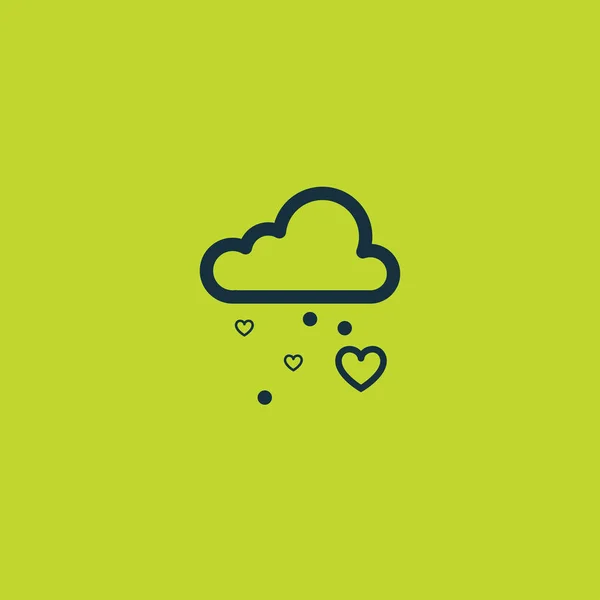 Dia dos namorados coração chuva nuvens em verde . —  Vetores de Stock