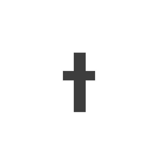 Black christianity cross icon on white. — Stock Vector