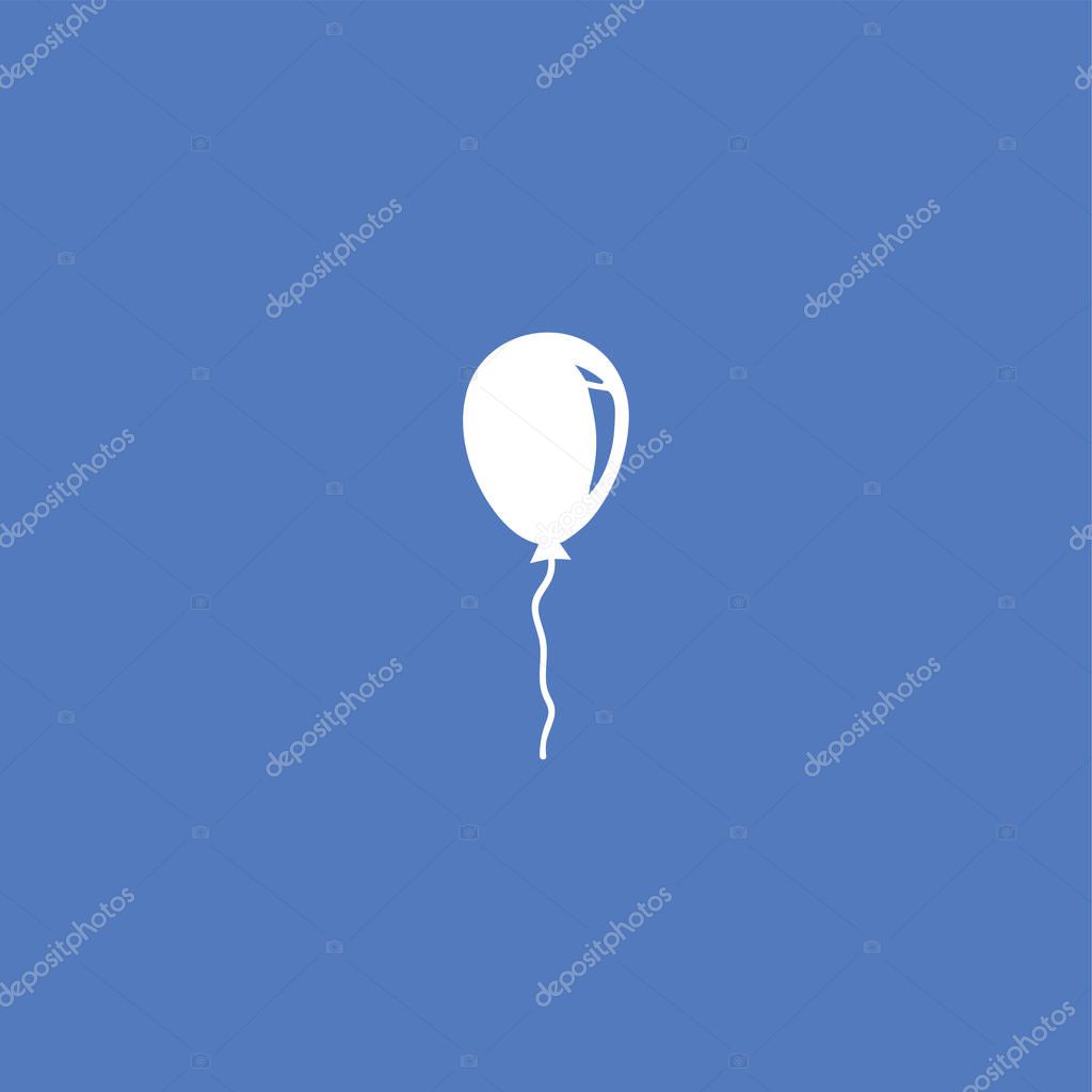 White Ballon icon on blue.  illustration isolated vector sign symbol